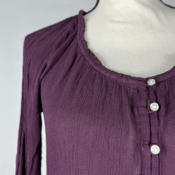 Aerie deep purple Boho 3/4 sleeve lace bottom dress - size XS - Picture 2 of 5